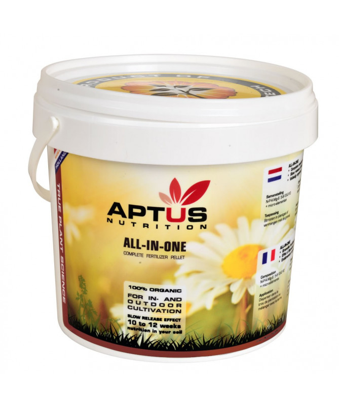 -40% APTUS ALL-IN-ONE PELET 1KG - 1 - Do krótkiej uprawy (3 miesiące): 1.Torf: Należy użyć 50-100 g na roślinę, na cykl 2.Glin