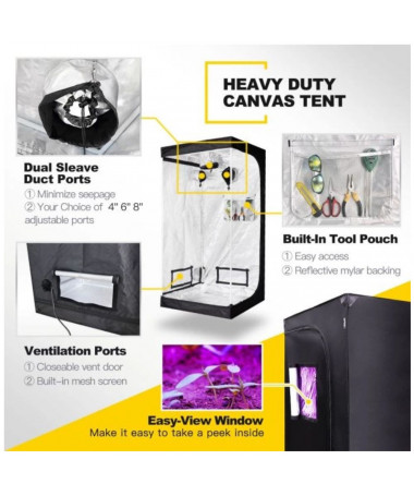 iPower Silver growbox 80x80x160cm namiot do uprawy - 3 - Growboxy