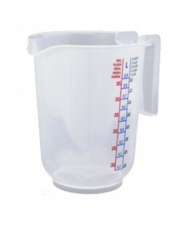 Miarka plastikowa 100ml - 1 - wygodna i funkcjonalna miarka do dawkowania, pojemność: 100ml, dokładność skali: 2ml-wymiary: fi 4