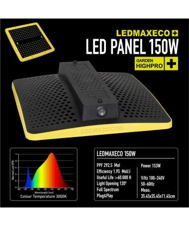 LEDMAX ECO 150W - LAMPA LED, PEŁNE SPEKTRUM 3000K, max 80x80cm, LEDY SAMSUNG, DO UPRAWY ROŚLIN, GARDEN HIGHPRO - 1 - Oświetlenie