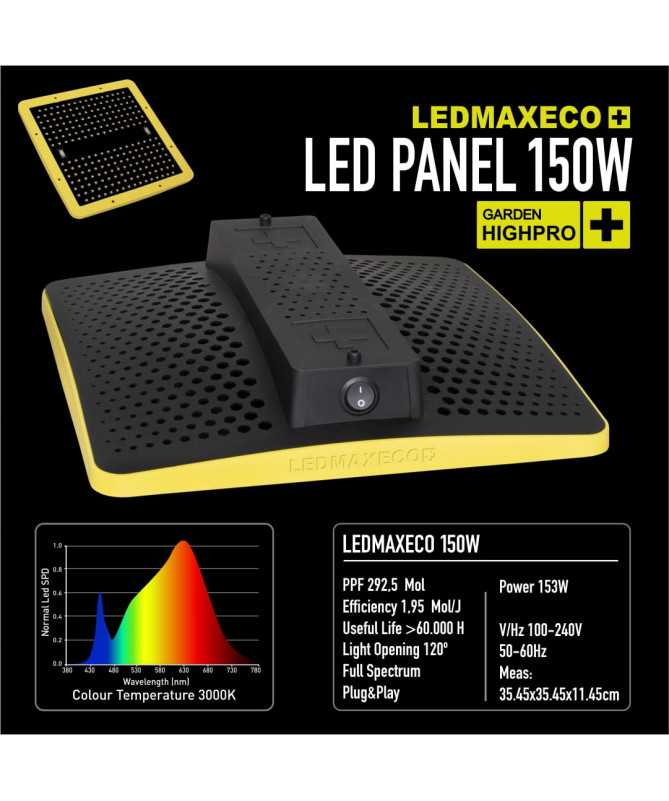 LEDMAX ECO 150W - LAMPA LED, PEŁNE SPEKTRUM 3000K, max 80x80cm, LEDY SAMSUNG, DO UPRAWY ROŚLIN, GARDEN HIGHPRO - 1 - Oświetlenie