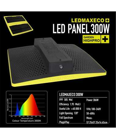 LEDMAX ECO 300W - LAMPA LED, PEŁNE SPEKTRUM 3000K, max 100x100cm, LEDY SAMSUNG, DO UPRAWY ROŚLIN, GARDEN HIGHPRO - 1 - Oświetlen