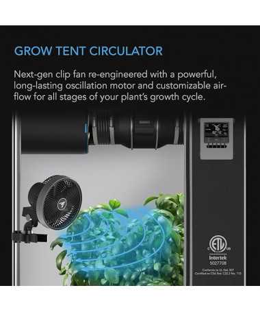 AC Infinity Cloudray S6 Gen 2 Oscillating Clip Fan 12W 10-speed fi 150mm - wentylator mieszający z klipsem - 2 - Wentylatory Mie