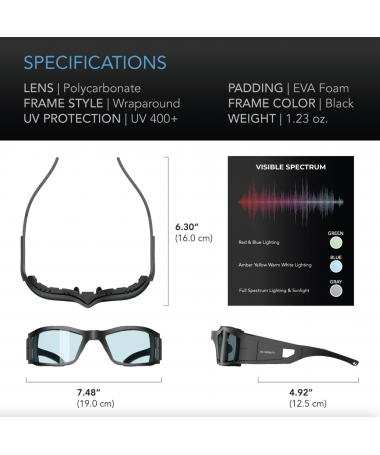 AC Infinity Grow Room Glasses - okulary ochronne filtrujące światło, 3 soczewki w zestawie - 2 - Okulary LED i HPS i nocne świat