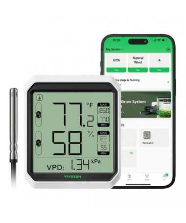 VIVOSUN TERMOMETR-HIGROMETR VPD BT THB1S stacja pogody bluetooth - 1 - Akcesoria ogrodnicze