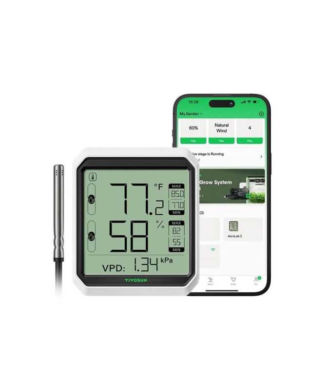 VIVOSUN TERMOMETR-HIGROMETR VPD BT THB1S stacja pogody bluetooth - 1 - Akcesoria ogrodnicze VIVOSUN TERMOMETR-HIGROMETR VPD BT THB1S stacja pogody bluetooth - 1 - Akcesoria ogrodnicze