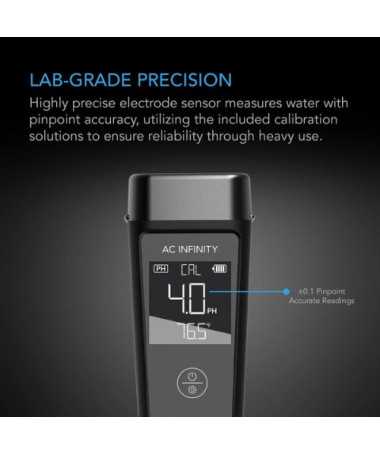 AC Infinity pH Meter PRO Kit z wymienną elektrodą - miernik pH i temp. + płyny kalibracyjne - 3 - Pomiar pH i EC