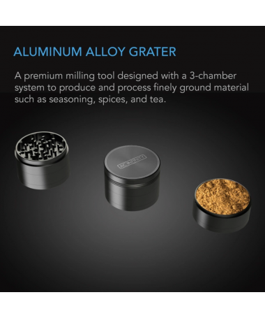 AC Infinity 3-komorowy grinder młynek metalowy czarny fi 6,25cm | premium - 2 - Akcesoria ogrodnicze