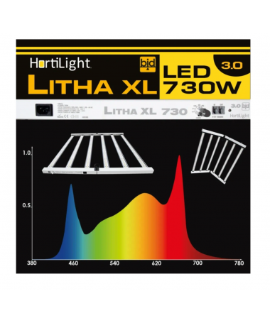 Lampa LED HortiLight Litha XL 730W 3.0 µmol/J z regulacją mocy | pokrycie 150x150cm - 3 - Lampy LED do uprawy roślin Lampa LED HortiLight Litha XL 730W 3.0 µmol/J z regulacją mocy | pokrycie 150x150cm - 3 - Lampy LED do uprawy roślin