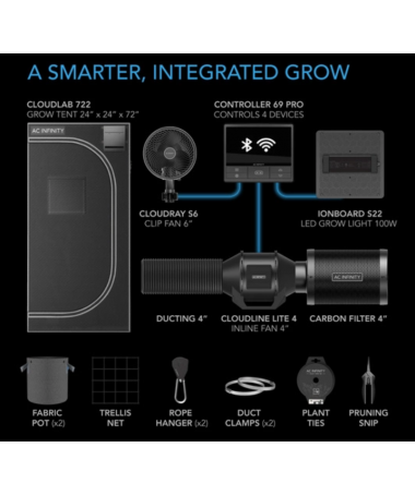 Zestaw uprawowy growbox AC Infinity 90x90x180 cm - gotowy zestaw do uprawy z wentylacją, filtrem i lampą LED - 2 - Kompletne zes Zestaw uprawowy growbox AC Infinity 90x90x180 cm - gotowy zestaw do uprawy z wentylacją, filtrem i lampą LED - 2 - Kompletne zes