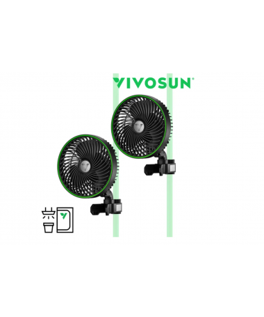 Vivosun dwa wentylatory AeroWave Ø15cm, 12W - 1 - Wentylacja do uprawy roślin
