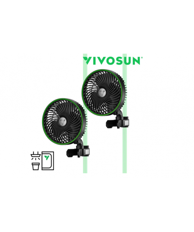 Vivosun dwa wentylatory AeroWave Ø15cm, 12W - 1 - Wentylacja do uprawy roślin