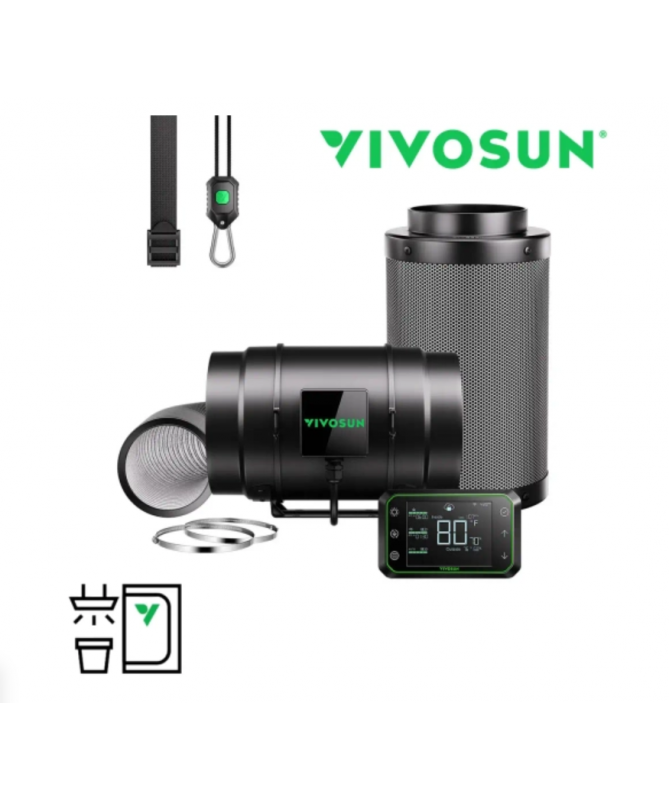 Vivosun PRO zestaw wentylacyjny Ø 125 mm - 660m3/h - 1 - Zestawy wentylacyjne