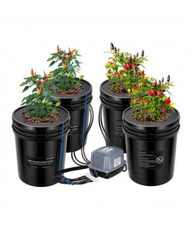 VIVOSUN SYSTEM DWC 4x 18,9L - 1 - Systemy hydroponiczne i akcesoria
