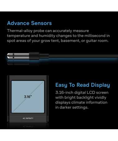 AC Infinity Smart Hygrometer B1 – inteligentna stacja pogody BT - 2 - Pomiar temperatury i wilgotności