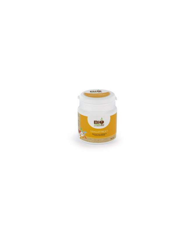 BIOTABS MYCOTREX 500GR - 1 - MYCOTREX to mieszanka 9 gatunków zarodników grzybów .Jednym z najważniejszych grzybów glebowych, kt