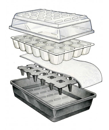SAMONAWADNIAJĄCA SZKLARENKA/PROPAGATOR GARLAND, 24 SADZONKI, ZBIORNIK 2.2L, 37.5x23xh16cm - 1 - Samonawadniająca Szklarenka/Prop