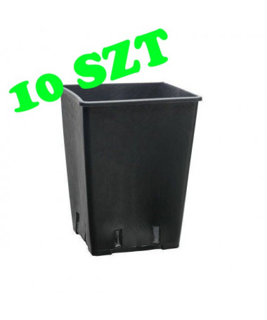 Zestaw 10szt Doniczka plastikowa kwadratowa 25cm x 25cm x 26cm - 11l - 1 - Donica plastikowa kwadratowaWymiary:0.25l&nbsp;(70mm x 70m