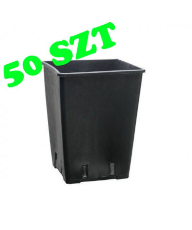 Zestaw 50szt Doniczka plastikowa kwadratowa 25cm x 25cm x 26cm - 11l - 1 - Donica plastikowa kwadratowaWymiary:0.25l&nbsp;(70mm x 70m