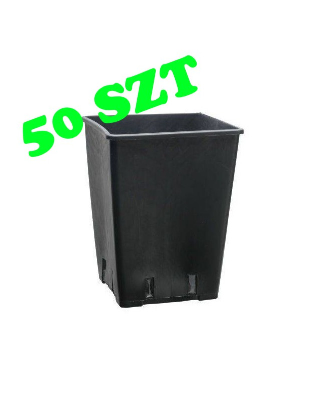 Zestaw 50szt Doniczka plastikowa kwadratowa 25cm x 25cm x 26cm - 11l - 1 - Donica plastikowa kwadratowaWymiary:0.25l&nbsp;(70mm x 70m