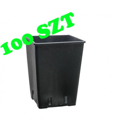Zestaw 100 szt Doniczka plastikowa kwadratowa 25cm x 25cm x 26cm - 11l - 1 - Donica plastikowa kwadratowaWymiary:0.25l&nbsp;(70mm x 7