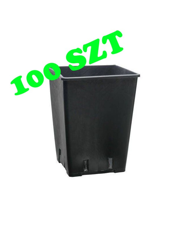 Zestaw 100 szt Doniczka plastikowa kwadratowa 25cm x 25cm x 26cm - 11l - 1 - Donica plastikowa kwadratowaWymiary:0.25l&nbsp;(70mm x 7
