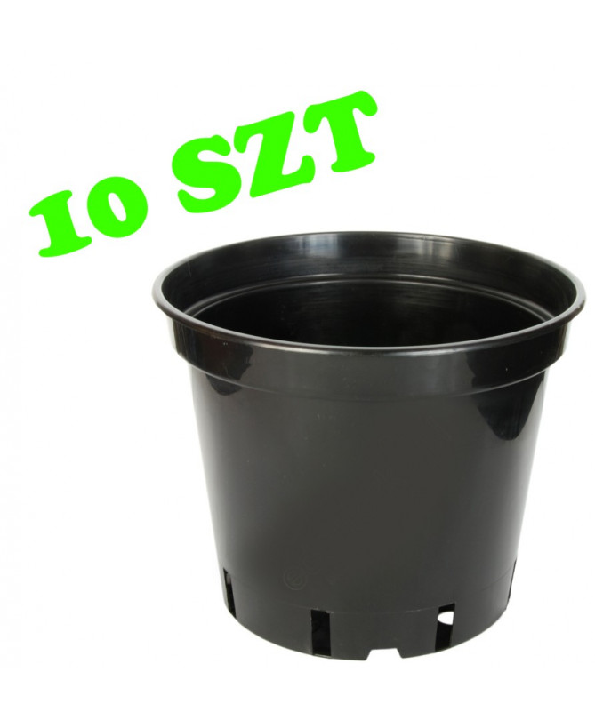 10szt. Doniczka plastikowa okrągła 7L - 1 - Donica plastikowa okrągła. Wymiary: 0,25L (fi 90mm X h70mm) 0,4L (fi 100mm X h75