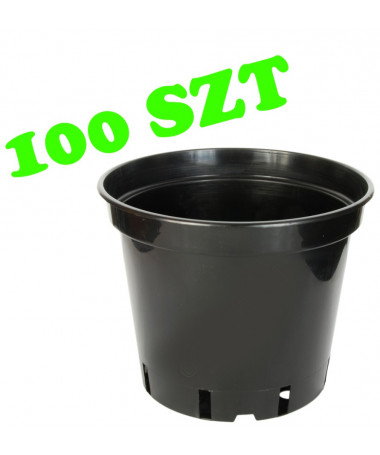 Zestaw 100szt. Doniczka plastikowa okrągła 7L - 1 - Donica plastikowa okrągła. Wymiary: 0,25L (fi 90mm X h70mm) 0,4L (fi 100