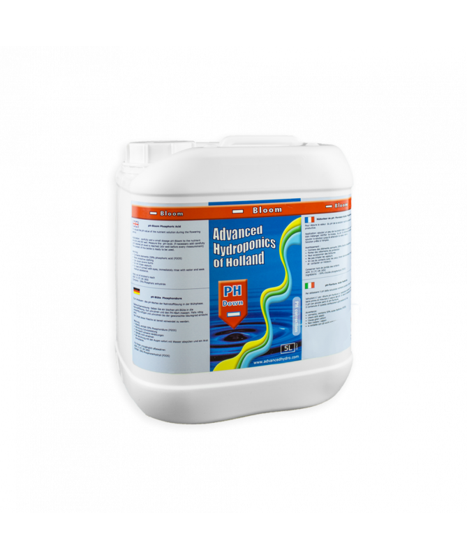 ADVANCED HYDROPONICS PH DOWN BLOOM 5L - 1 - Advanced Hydroponics of Holland oferuje skoncentrowane preparaty do efektywnej regul