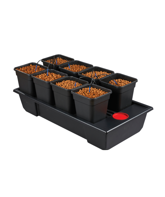 Wilma Smal Wide 8, Kompletny System Hydroponiczny, 8 donic 11l, 120x60xh20cm / 80l - 1 - Systemy uprawy Wilma w sposób profesjon