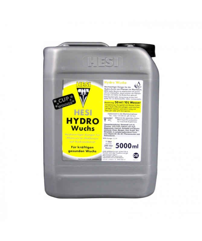 Hesi Hydro Growth 20l - Nawóz na fazę wzrostu hydroponika - 1 - Hydro Growth zawiera odpowiednio więcej azotu niż Hydro Bloom po