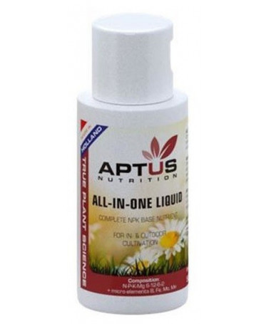 APTUS ALL-IN-ONE PŁYN 50ML - 1 - 100 mineralny nawóz klucz do zdrowia Twojego ogrodu. Wzbogacony w niezbędne pierwiastki jak az