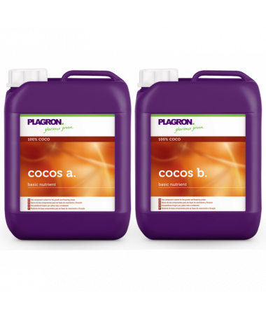 PLAGRON COCOS A/B 2*5L - 1 - Łatwo przyswajalne składniki odżywcze w szerokim zakresie pH. Nie krystalizuje się w opakowaniu. 