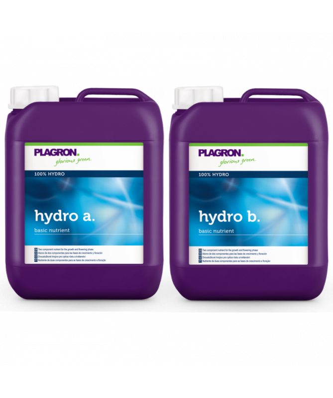 PLAGRON HYDRO A/B 2*5L - 1 - Zalety: Całkowita kontrola nad nawożeniem i wartościami pH. Efektywny pobór składników odżywczych w
