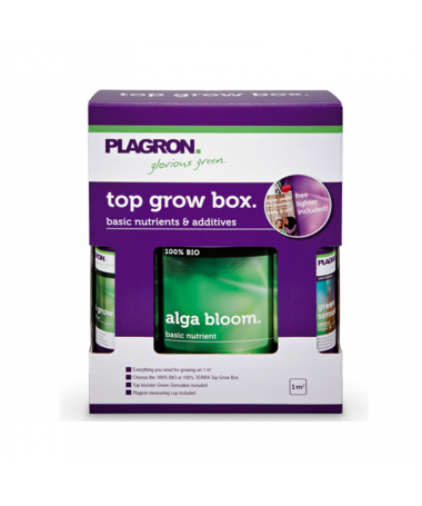 PLAGRON ZESTAW NAWOZÓW ALGA GROW BOX - 1 - Wszystko na potrzeby uprawy na 1m2 Top Grow Box 100% BIO to idealny zestaw, jeśli waż