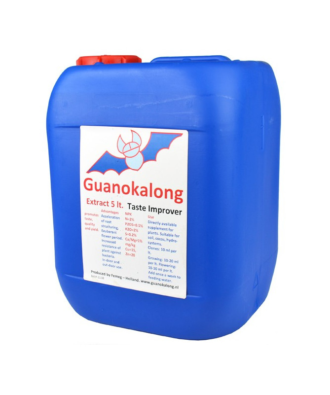 Guanokalong Grow 5l - 1 - Guanokalong Grow to w 100% organiczny nawóz na fazę wzrostu. Wchłania się natychmiast i uwalnia przez 
