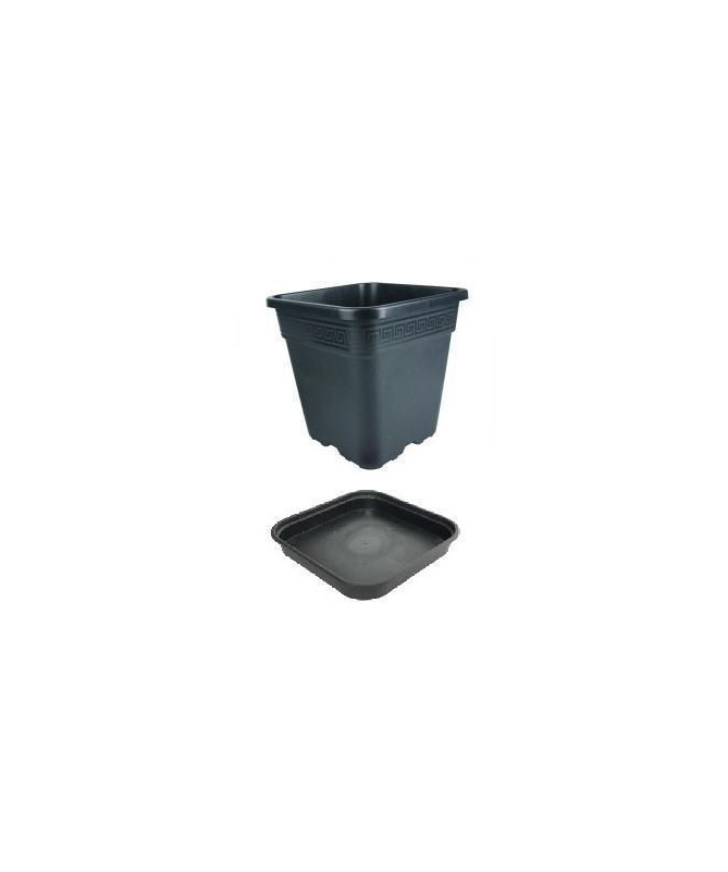 Doniczka plastikowa kwadratowa 18l + podstawka - 1 - 