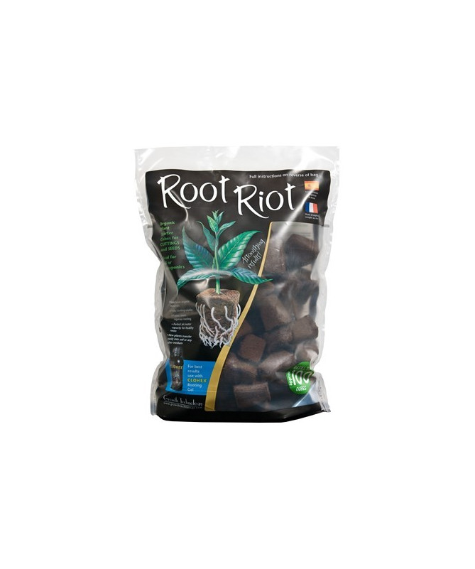GROWTH TECHNOLOGY ROOT RIOT WYMIENNE KOSTKI 50SZT - 1 - Wzbogacone o składniki odżywcze kostki klucz do zdrowia roślinKostki z 