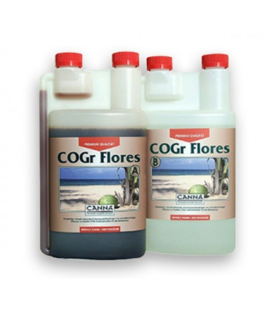 CANNA COCO COGR FLORES A/B 2*1L - 1 - COGr Flores jest kompletną profesjonalną pożywką dla szybko rosnących roślin, zawiera wszy
