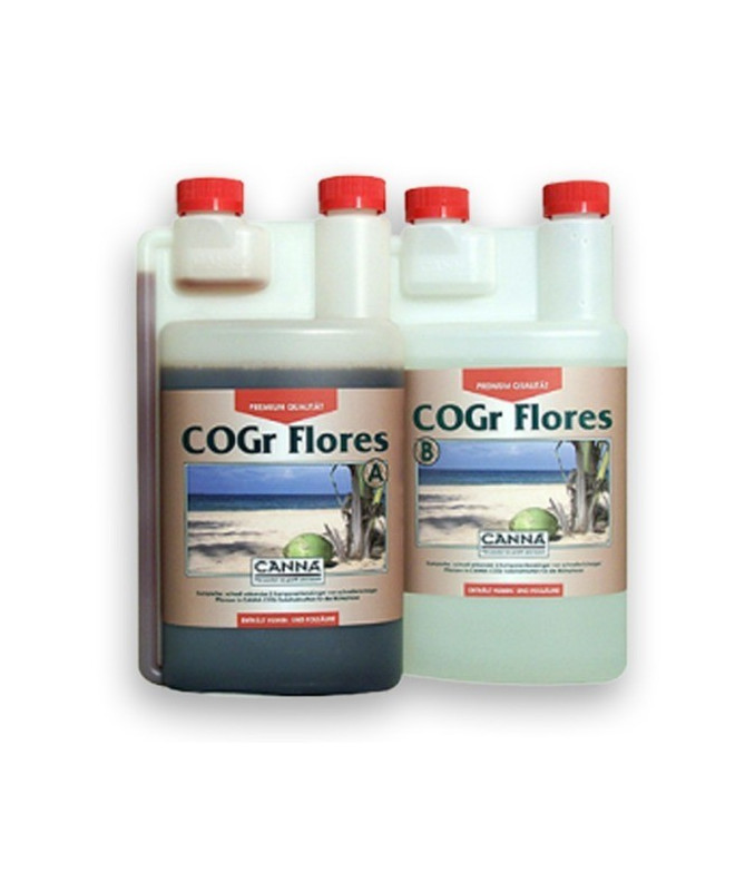 CANNA COCO COGR FLORES A/B 2*1L - 1 - COGr Flores jest kompletną profesjonalną pożywką dla szybko rosnących roślin, zawiera wszy