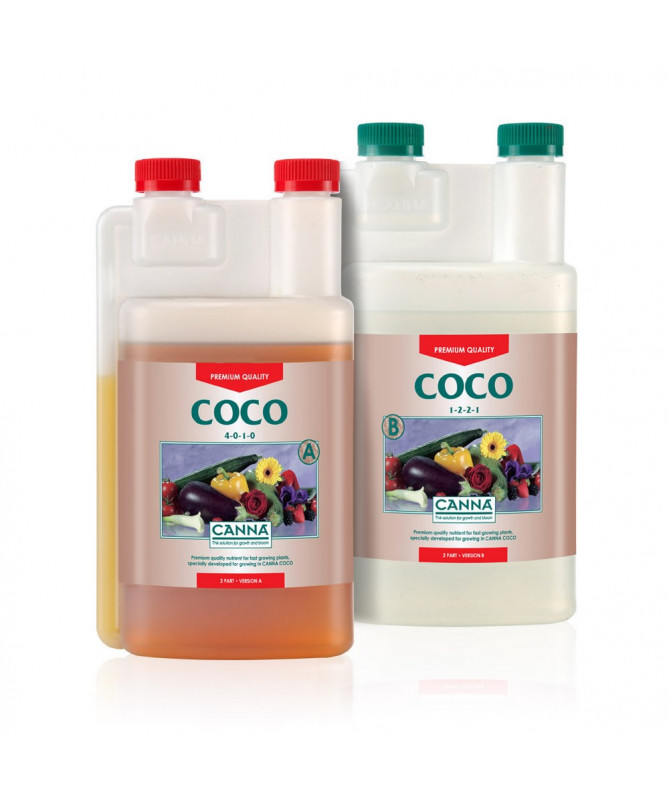 CANNA COCO A/B 2*1L - 1 - Canna Coco to wyjątkowo skuteczna, dwuskładnikowa odżywka dla roślin, stworzona z myślą o profesjonali