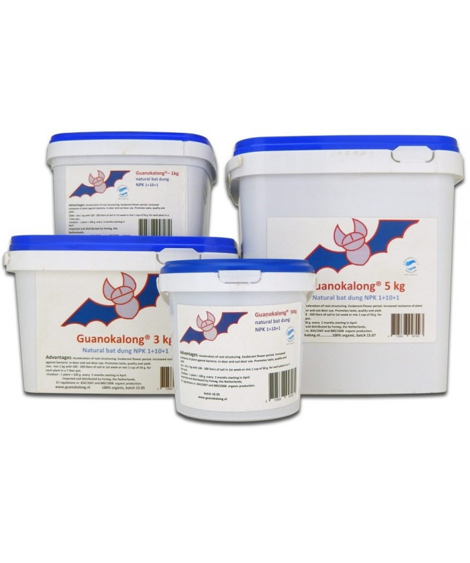 Guanokalong Pelet 25kg - 1 - Guanokalong to 100% organiczny, nawóz ( Bat Guano ) (NPK: 2,0 - 0,5/15 - 2,0) na indoor jak i out