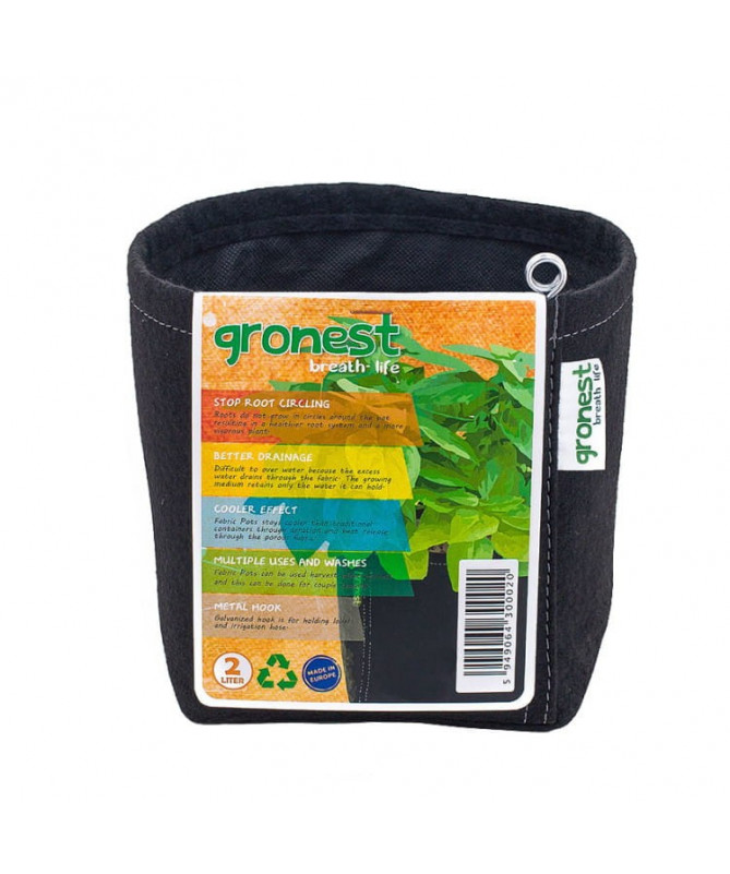 GRONEST 2L - ODDYCHAJĄCA, DWUWARSTWOWA, KWADRATOWA DONICZKA MATERIAŁOWA 12x12xh14cm - 1 - 