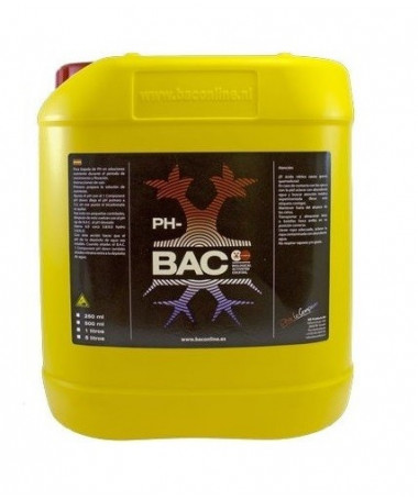 BAC pH Down (Minus) 5l - 1 - Dzięki użyciu preparatu pH- możliwe jest obniżenie oraz ustabilizowanie wartości pH w wodzie.