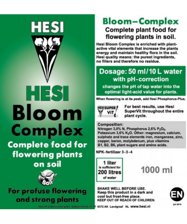 Hesi Bloom Complex 1l - Nawóz na fazę kwitnienia + witaminy i minerały - 2 - Hesi Bloom Complex zapewnia roślinom kwitnącym wszy Hesi Bloom Complex 1l - Nawóz na fazę kwitnienia + witaminy i minerały - 2 - Hesi Bloom Complex zapewnia roślinom kwitnącym wszy