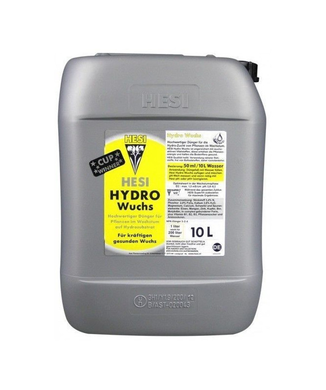 Hesi Hydro Growth 10l - Nawóz na fazę wzrostu hydroponika - 1 - Hydro Growth zawiera odpowiednio więcej azotu niż Hydro Bloom po