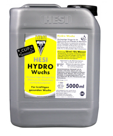 Hesi Hydro Growth 5l - Nawóz na fazę wzrostu hydroponika - 1 - Hydro Growth zawiera odpowiednio więcej azotu niż Hydro Bloom pon