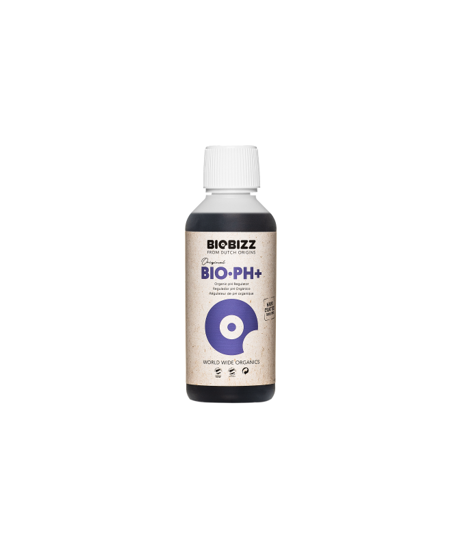 BioBizz Bio pH+ 250ml - 1 - BIO-PH+ nie zawiera żadnych silnych kwasów. Oznacza to, że ten w 100% organiczny regulator pH nie za