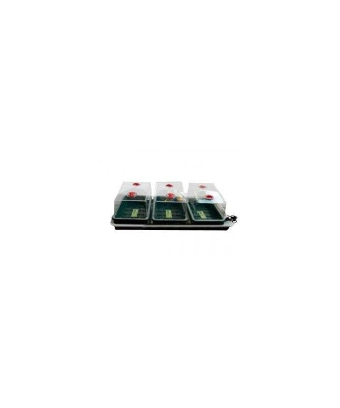 Podgrzewana taca 80,5x41xh20 cm 230V + 3 szklarenki GARLAND - 1 - podgrzewana taca wraz ze szklarenkami do sadzonkowania / klono