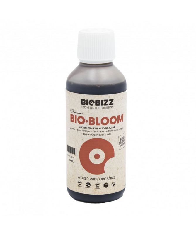 BioBizz Bio Bloom 250ml - 1 - Bio-Bloom, nawóz na kwitnienie, w 100% organiczny. Zawiera niewielkie ilości azotu oraz dużo fosfo